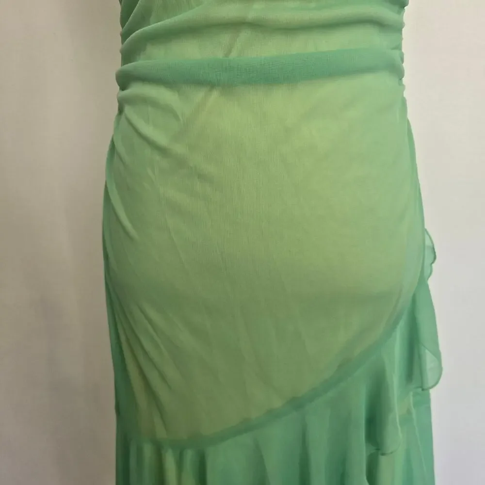 Vintage Y2K Babydoll Fairy Mesh Dress Prom Beaded City Triangles Women Small - Picture 5 of 15
